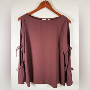 Wilfred Aritzia Women's Tie Open Sleeve Semi-Sheer Blouse Size Small Flowy BOHO